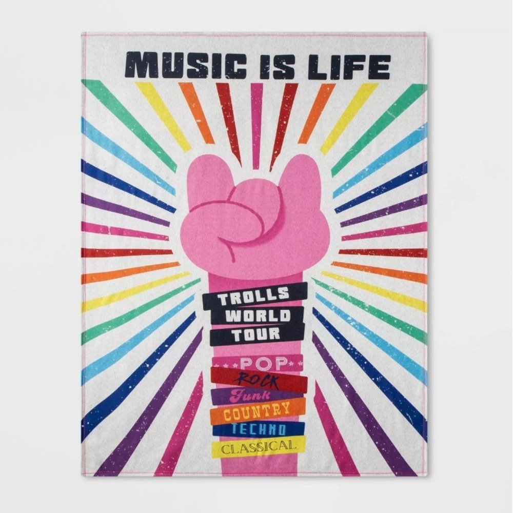 60"x46" Trolls World Tour Music Rocks Throw